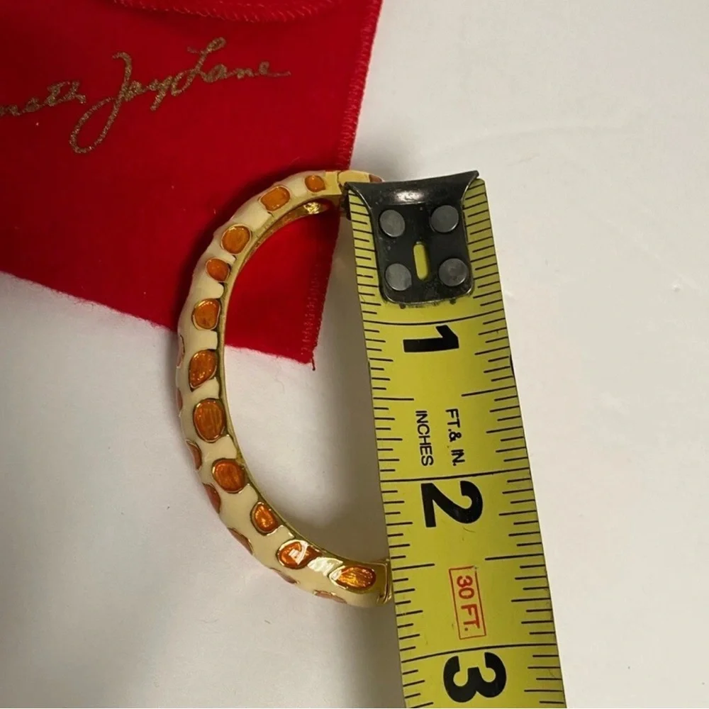Kenneth Jay Lane Gold and Orange Geometric Bangle - Picture 5 of 7